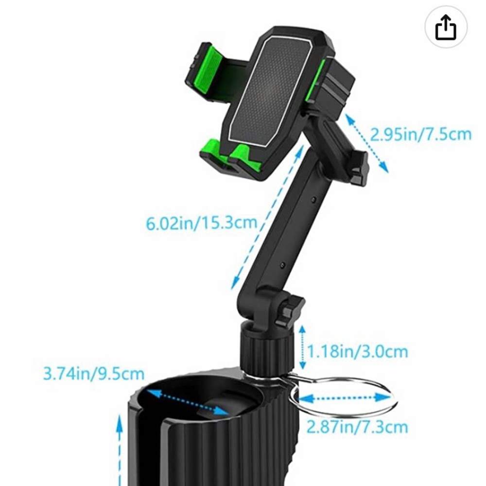Car Cup Holder Phone Mount green